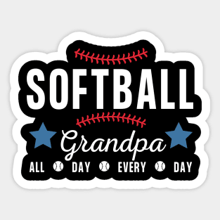 Softball Grandpa - all day every day Sticker